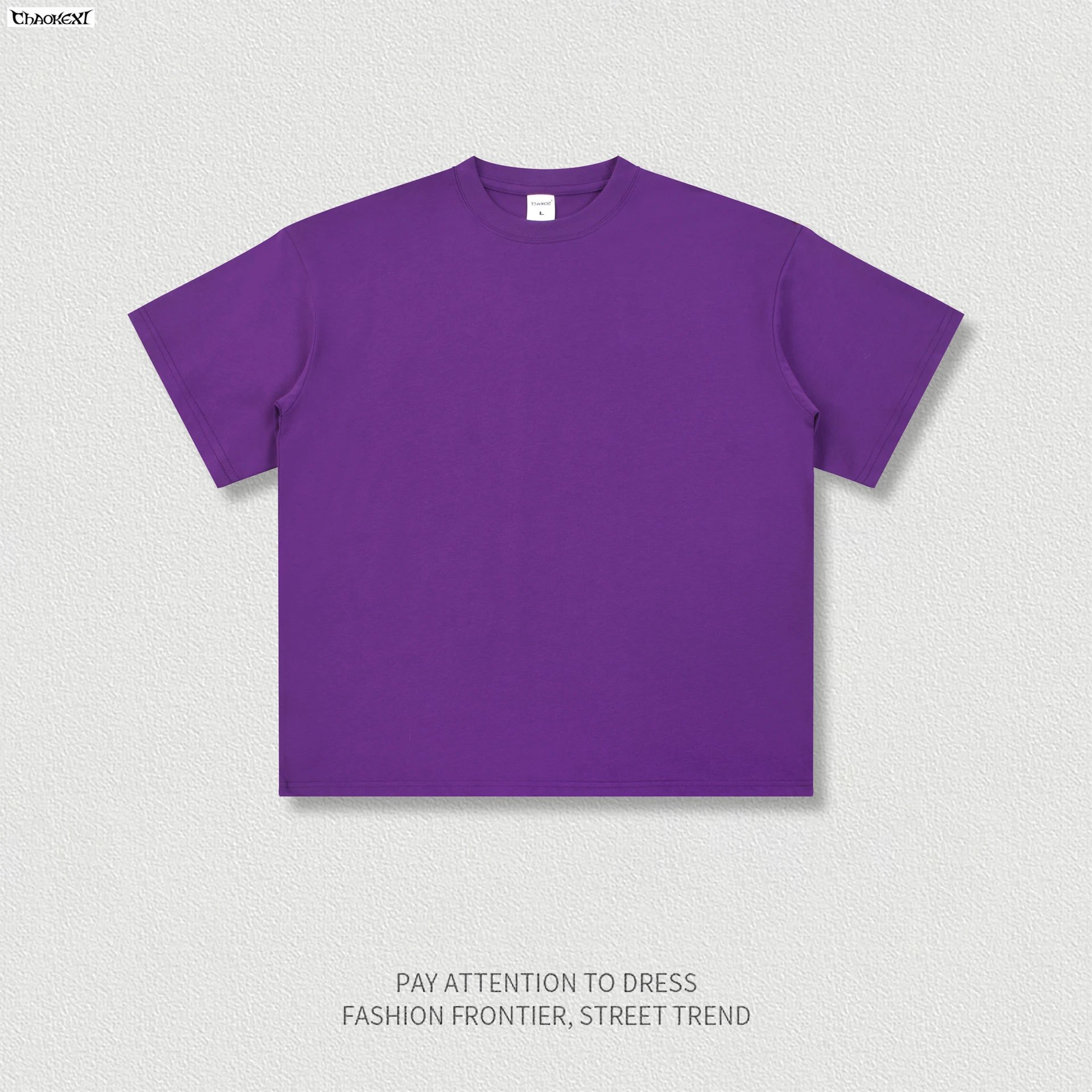 Casual Cotton Summer T-Shirt, Mauve - CHAOKEXI - Cnfans - $15.48