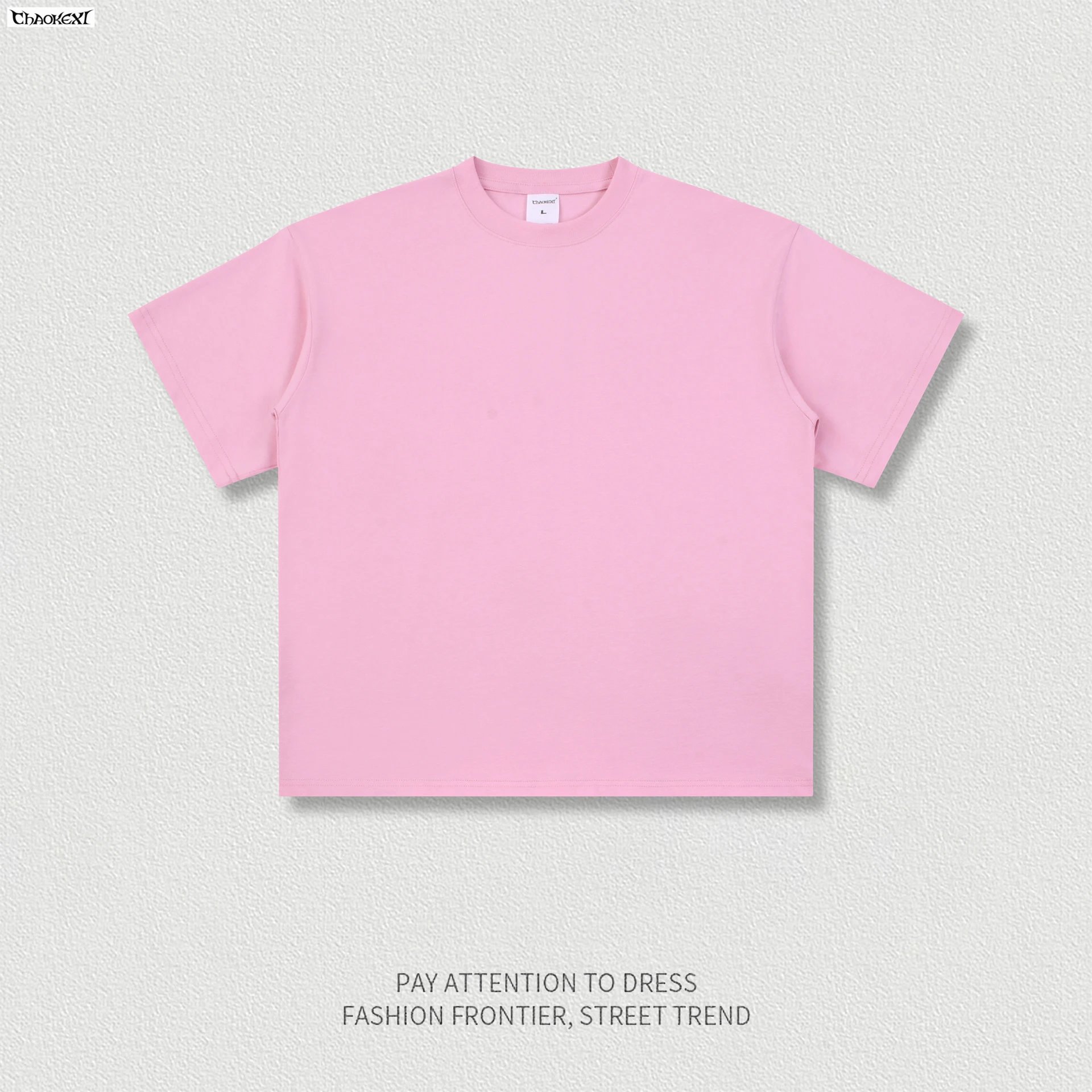 Oversized Cotton Tee, Street Style, Rose Shadow - CHAOKEXI - Cnfans - $15.48