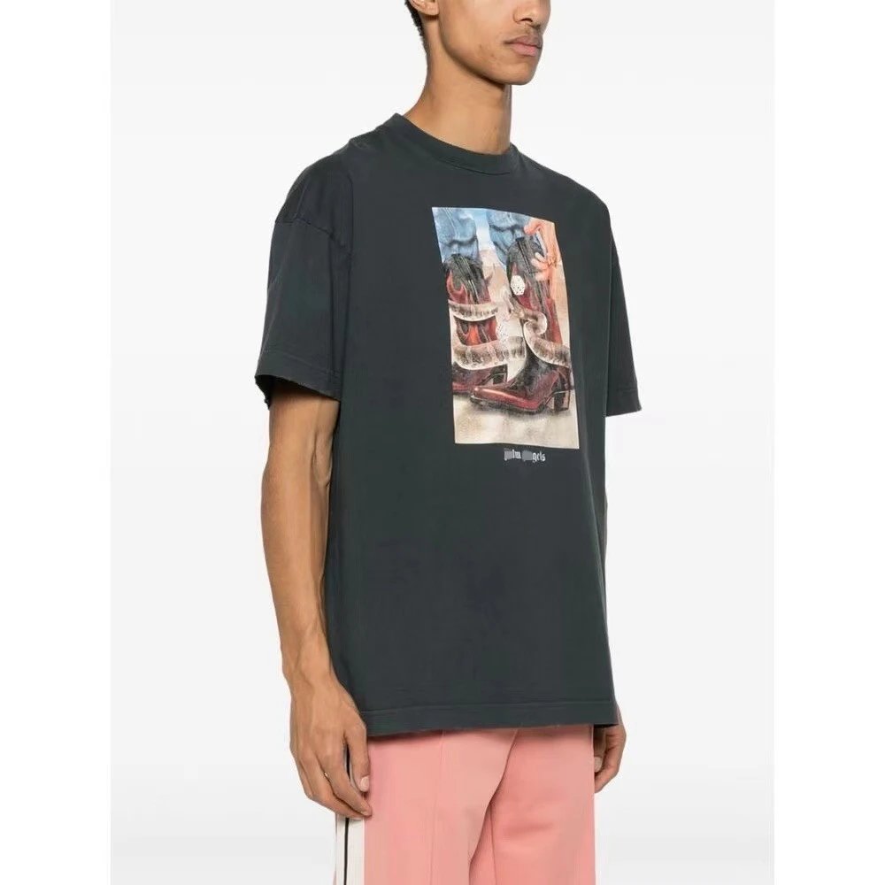 Streetwear Dice and Snake Graphic Oversized T-Shirt Ebony Black - Gallery Image 12 - Detailed View