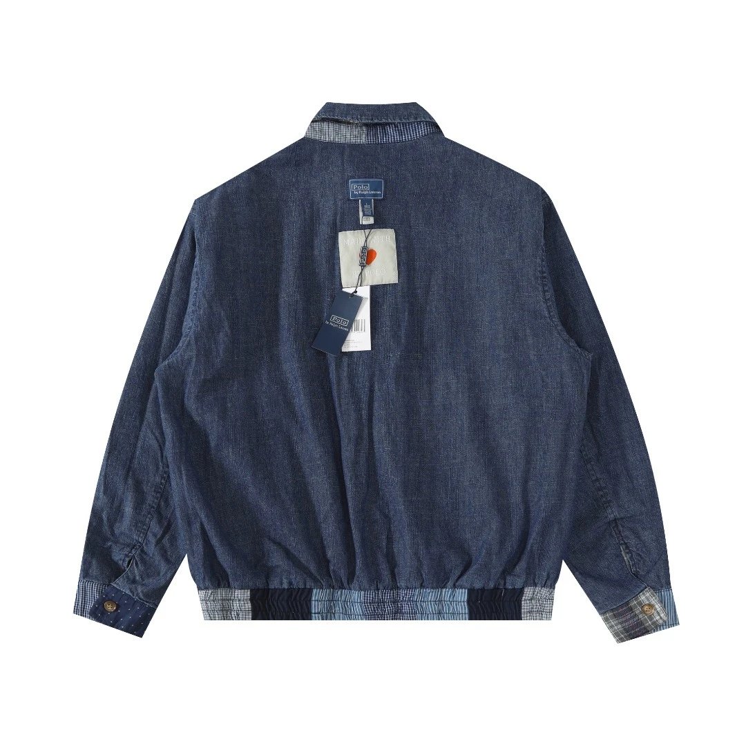 Denim Patchwork Reversible Jacket - Indigo - Gallery Image 3 - Detailed View