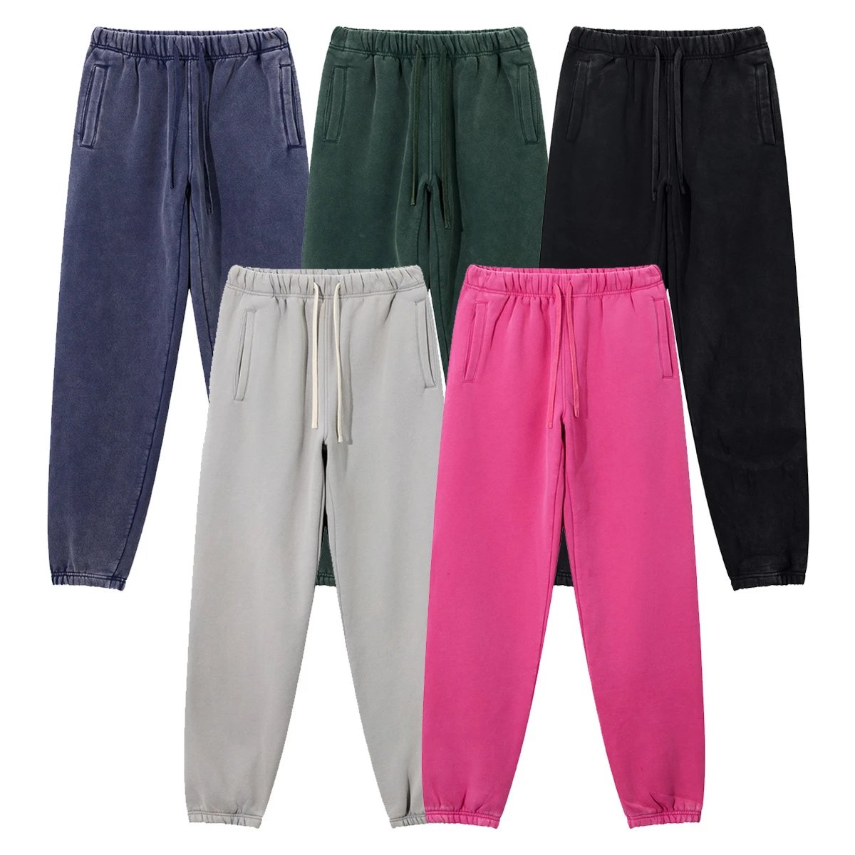 Autumn Fleece Joggers Streetwear Sweatpants - Ash - Gallery Image 4 - Detailed View