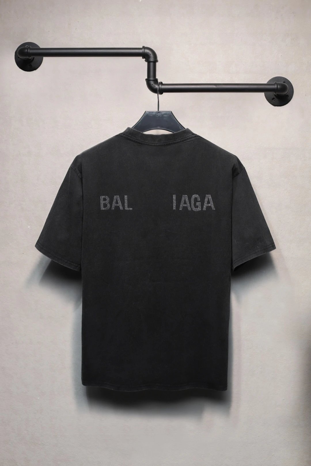 Balenciaga Rhinestone Logo Tee Black - Balenciaga - Cnfans - $26.77