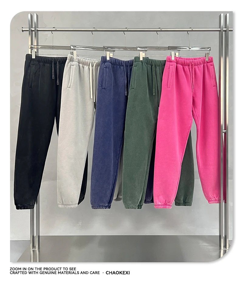 Autumn Fleece Joggers Streetwear Sweatpants - Ash - Gallery Image 12 - Detailed View