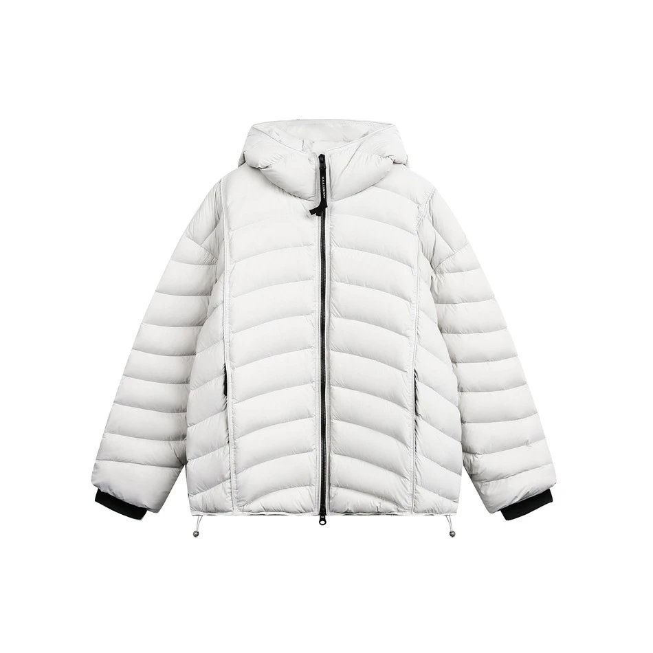 Unisex Winter Hooded Down Puffer Jacket Outdoor Chalk White - Answer Me - Cnfans - $113.68