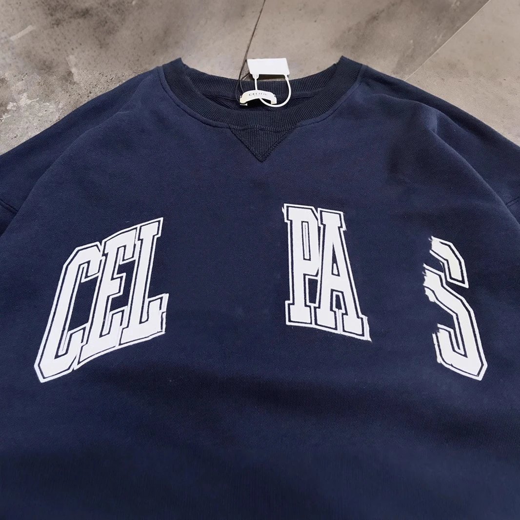 CEL Print Fashion Pullover Sweatshirt Blue - Gallery Image 3 - Detailed View