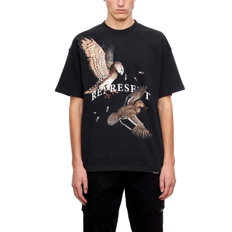 Represent Hunting Eagle Tee Black/White - Gallery Image 7 - Detailed View