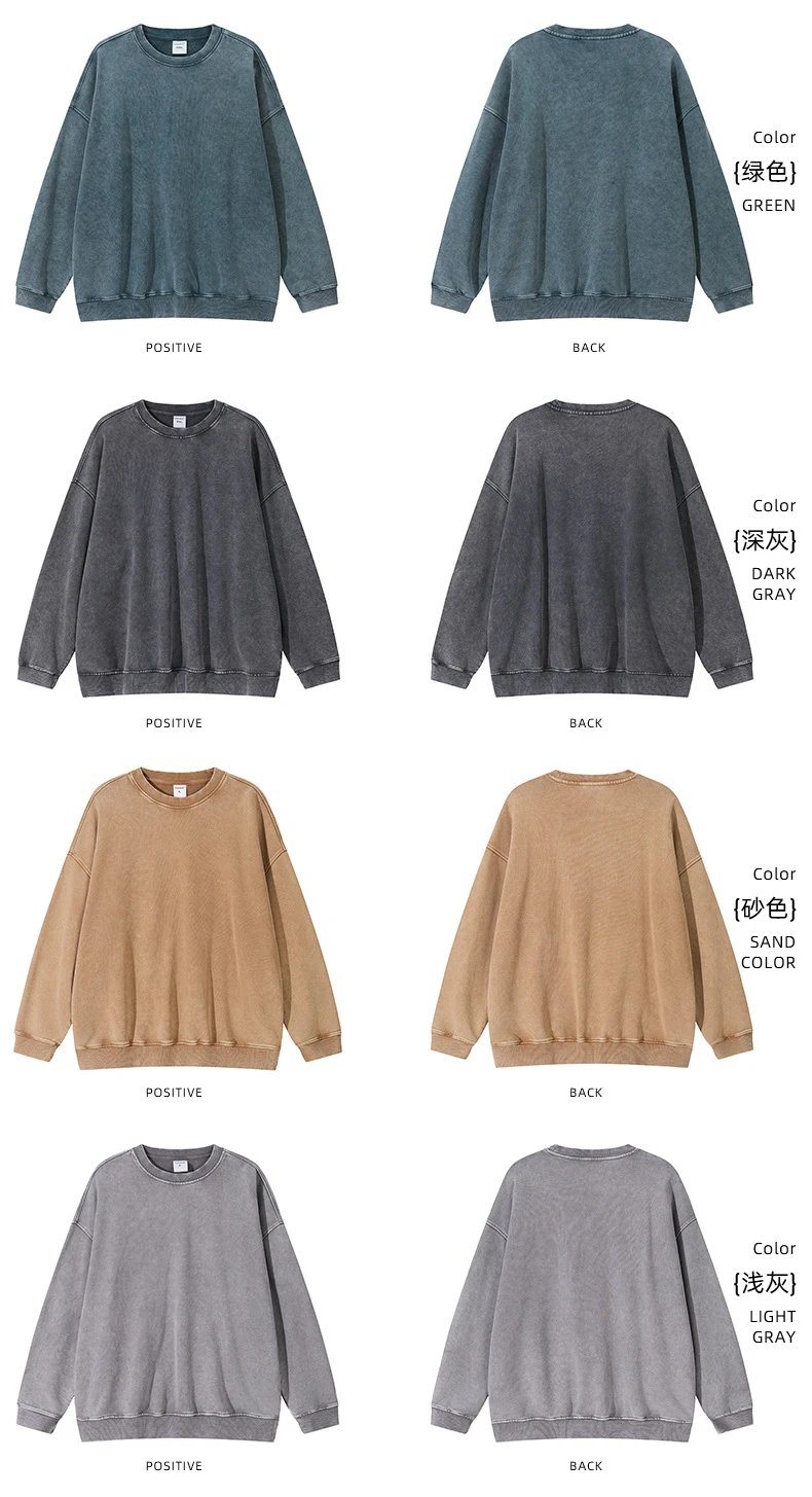 Men 420G Washed Snowflake Crewneck Sweatshirt Sandstone - Gallery Image 13 - Detailed View