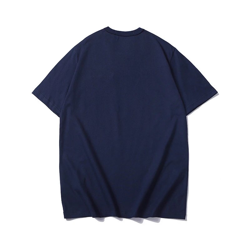 CDG Heart Embroidered T-Shirt Navy - Gallery Image 2 - Detailed View