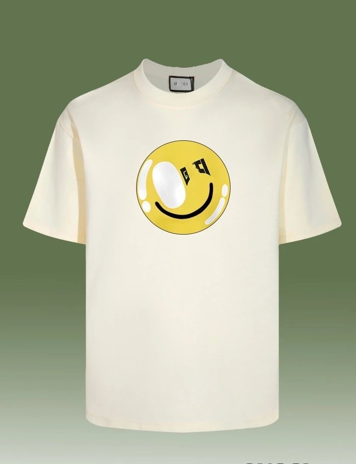 Graphic Print Cotton Tee Unisex Ivory - Gucci - Cnfans - $26.77