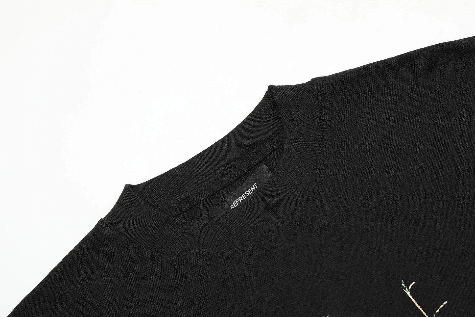 Represent Tiger Print Black Tee - Gallery Image 4 - Detailed View
