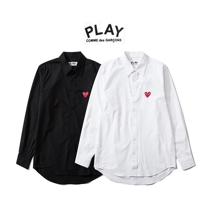 CDG Play Heart Shirt White - High Quality Product Image - Cnfans