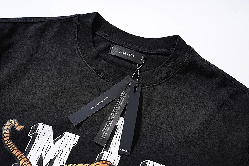 Amiri Tiger Graphic T-Shirt Black Green - Gallery Image 11 - Detailed View