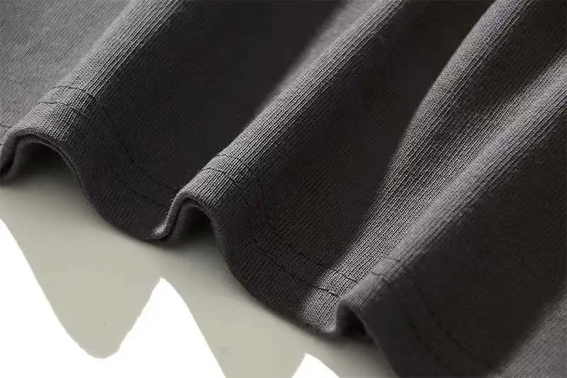 Streetwear Cotton Baseball Tee Charcoal Ivory - Gallery Image 12 - Detailed View