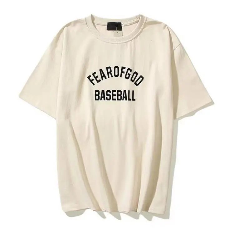 Streetwear Cotton Baseball Tee Ivory - Fear of God(FOG） - Cnfans - $19.03