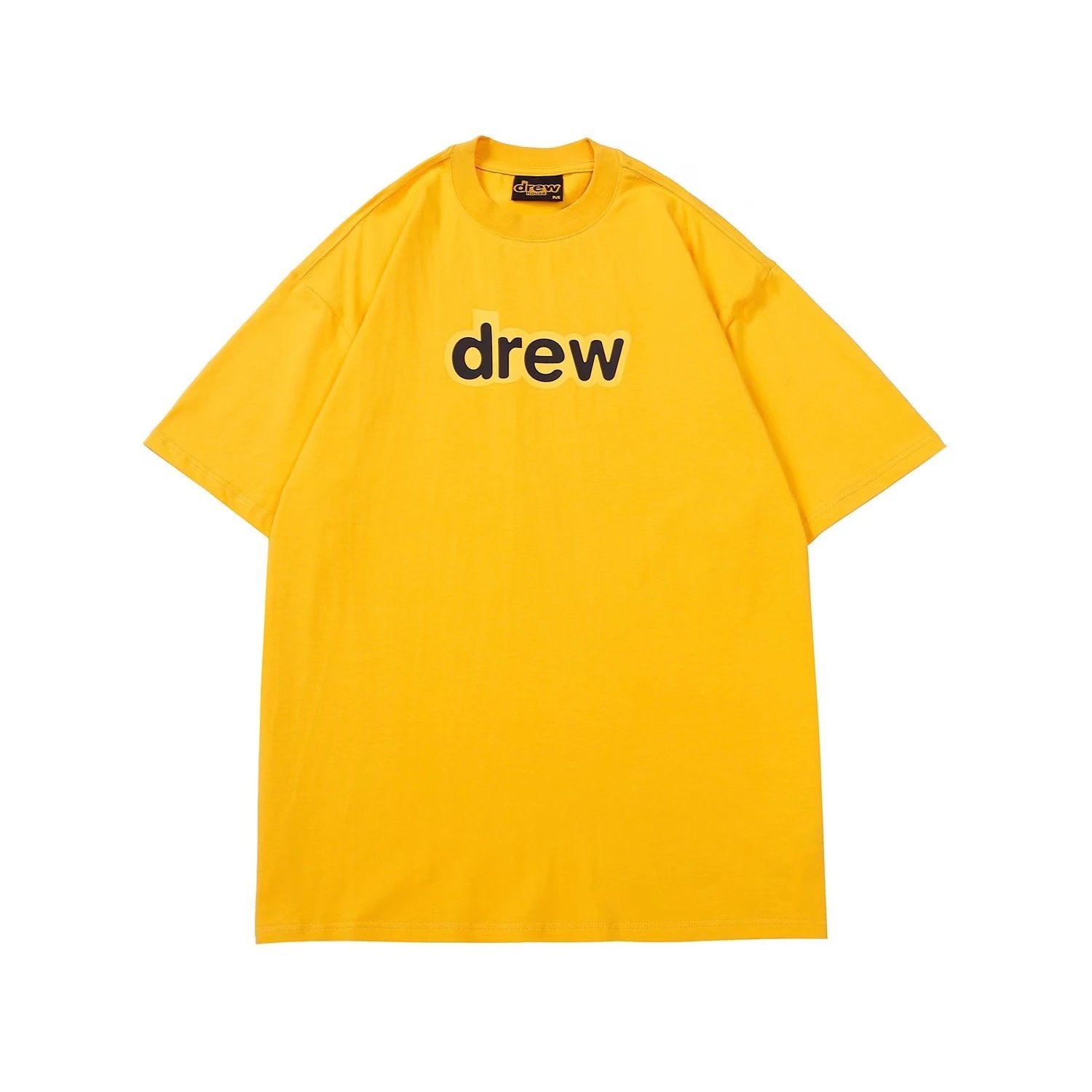 Oversized Graphic Cotton Tee Goldenrod Yellow - Drew(Drew House) - Cnfans - $21.61