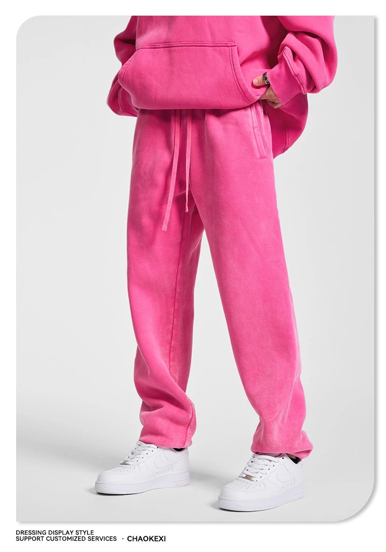 Autumn Fleece Joggers Streetwear Sweatpants - Ash - Gallery Image 5 - Detailed View