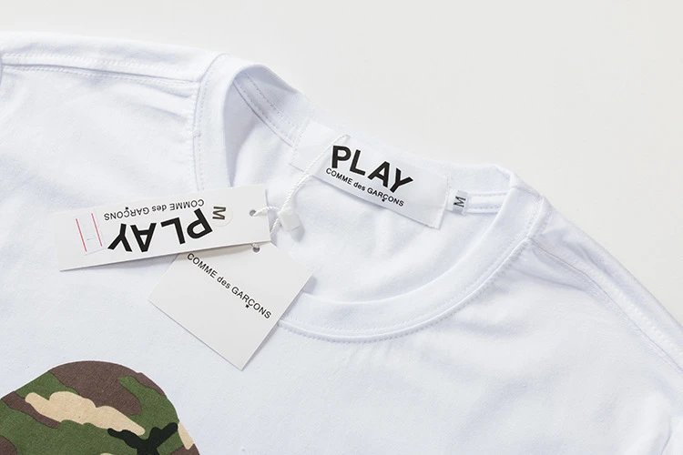 Comme des Garçons Heart Tee White - Gallery Image 6 - Detailed View