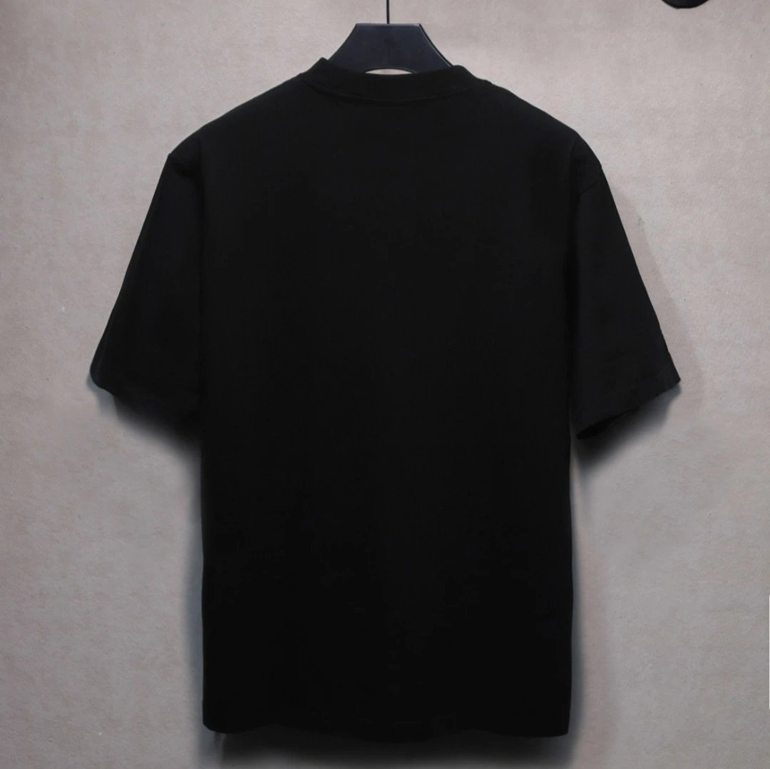 Crew Neck Cotton Graphic Tee Unisex Onyx - Gallery Image 2 - Detailed View