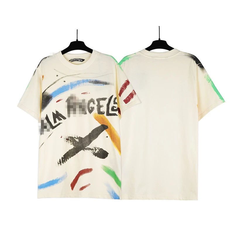Graffiti Letter Print Streetwear T-Shirt Ivory - Gallery Image 1 - Detailed View