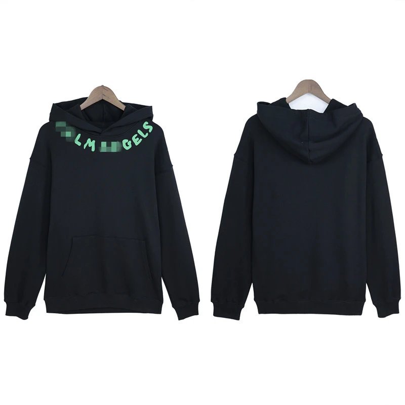 Street Style Cotton Blend Hoodie Unisex Onyx - Palm Angels - Cnfans - $36.45