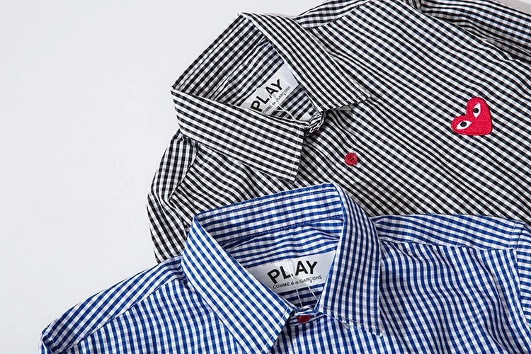 CDG Play Striped Heart Shirt Multi - Gallery Image 6 - Detailed View
