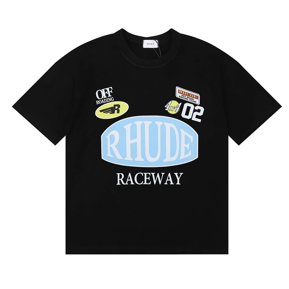 Rhude Raceway Printed Tee Black - Gallery Image 2 - Detailed View