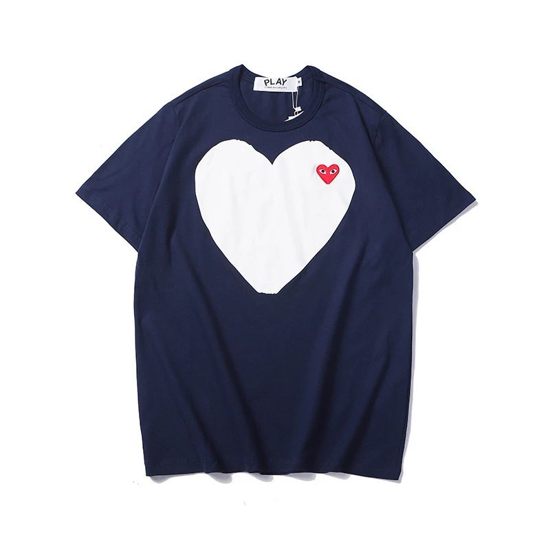 Comme des Garçons PLAY T-Shirt Navy - Gallery Image 3 - Detailed View