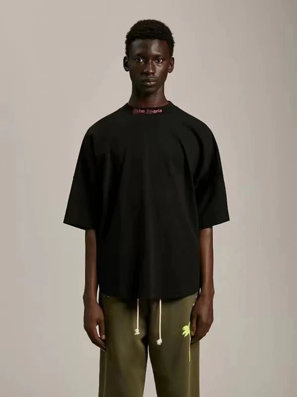 Streetwear Loose Logo Print T-Shirt Midnight Black - Gallery Image 11 - Detailed View