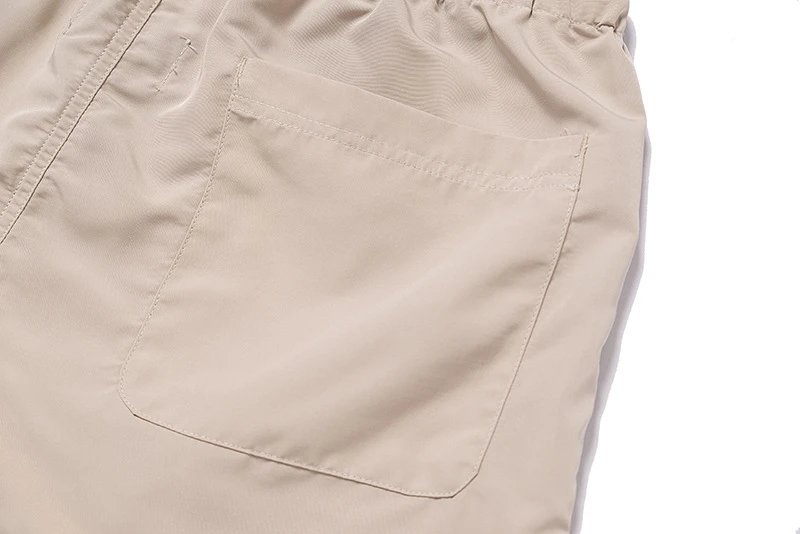 Reflective Letter Casual Shorts Sand Beige - Gallery Image 11 - Detailed View