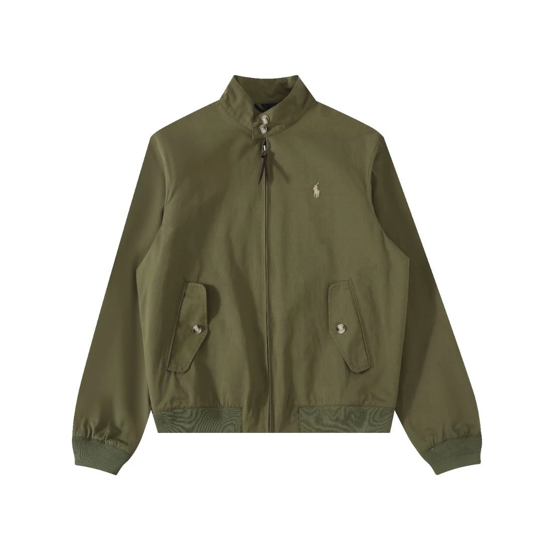 Classic Harrington Jacket, Workwear Style, Olive - Ralph Lauren - Cnfans - $58.71