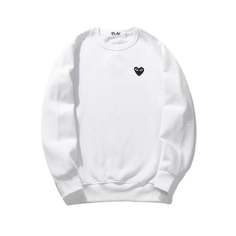 CDG Play Embroidery Sweatshirt Black/White - Gallery Image 4 - Detailed View