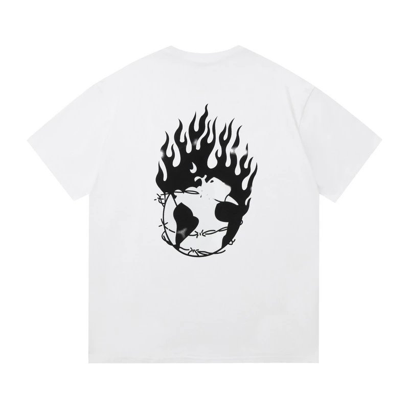Gallery Dept Skull Flame Tee White - Gallery Image 5 - Detailed View