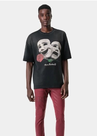 Amiri Crackled Mask Tee Black - Gallery Image 4 - Detailed View