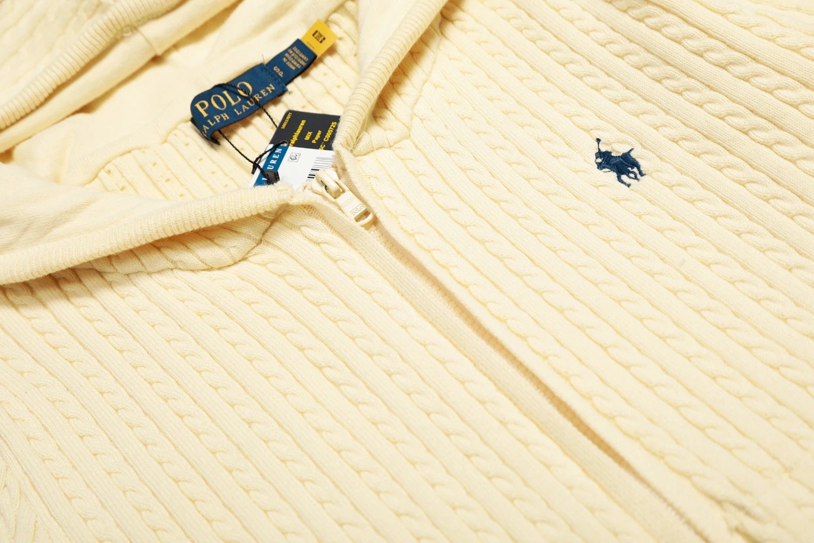 Cable-Knit Cotton Full-Zip Hoodie, Jet Black - Gallery Image 13 - Detailed View