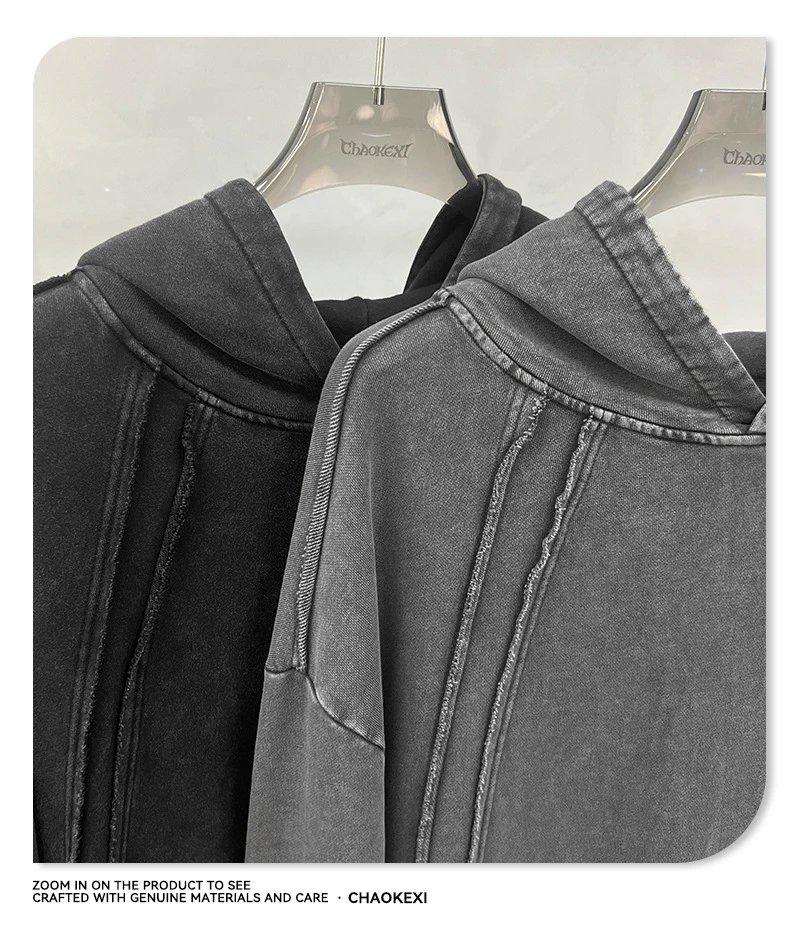 CHAOKEXI Washed Hoodie Multi-Color - Gallery Image 9 - Detailed View