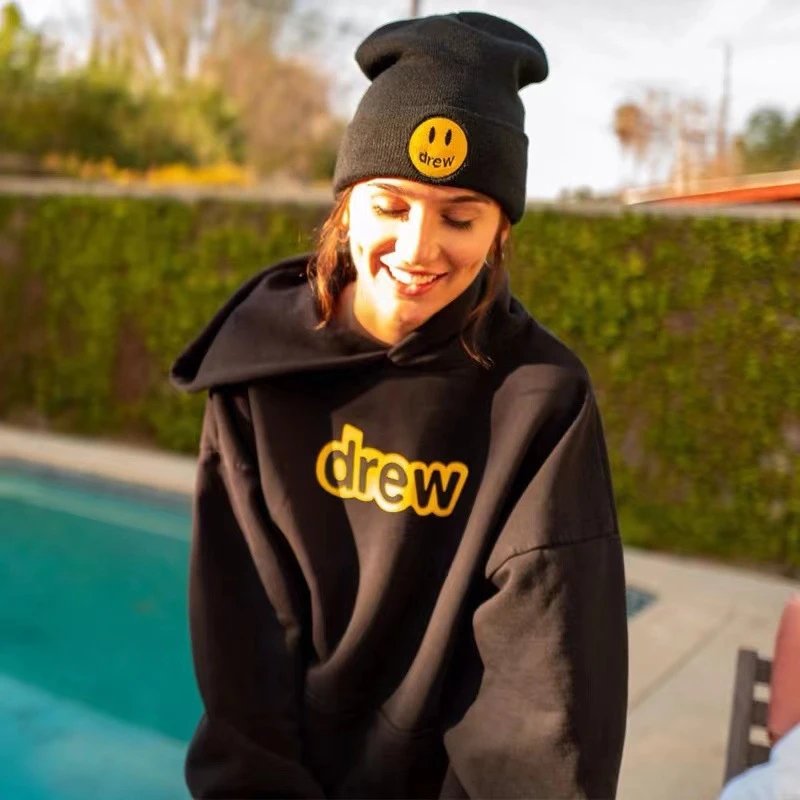 Unisex Fleece Hoodie Retro Smile Ivory White - Gallery Image 12 - Detailed View