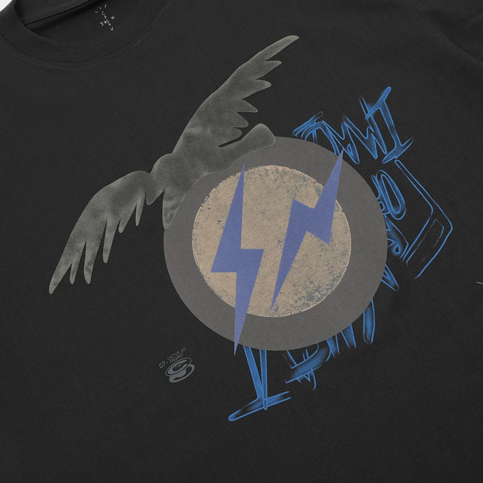 Street Eagle Graphic Cotton Tee Midnight Black - Gallery Image 8 - Detailed View