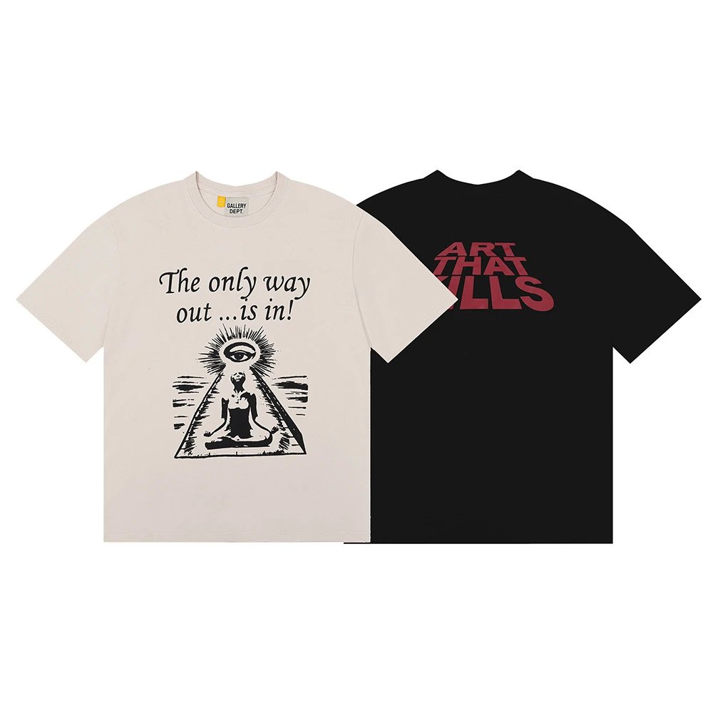 Gallery Dept Abstract Print T-Shirt Black - Gallery Image 6 - Detailed View