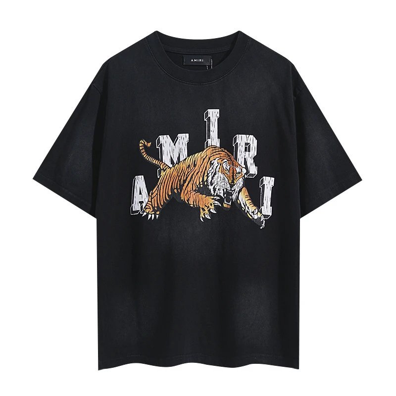 Amiri Tiger Graphic T-Shirt Black Green - Gallery Image 5 - Detailed View