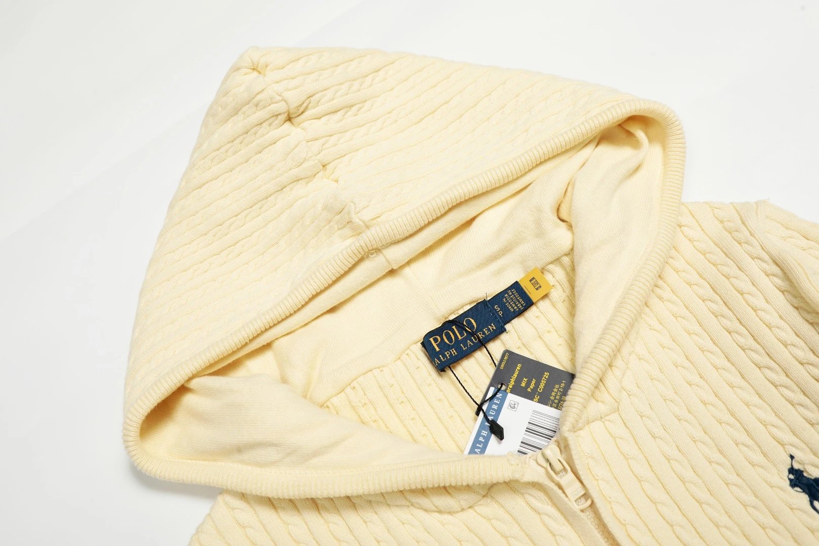 Cable-Knit Cotton Full-Zip Hoodie, Jet Black - Gallery Image 14 - Detailed View