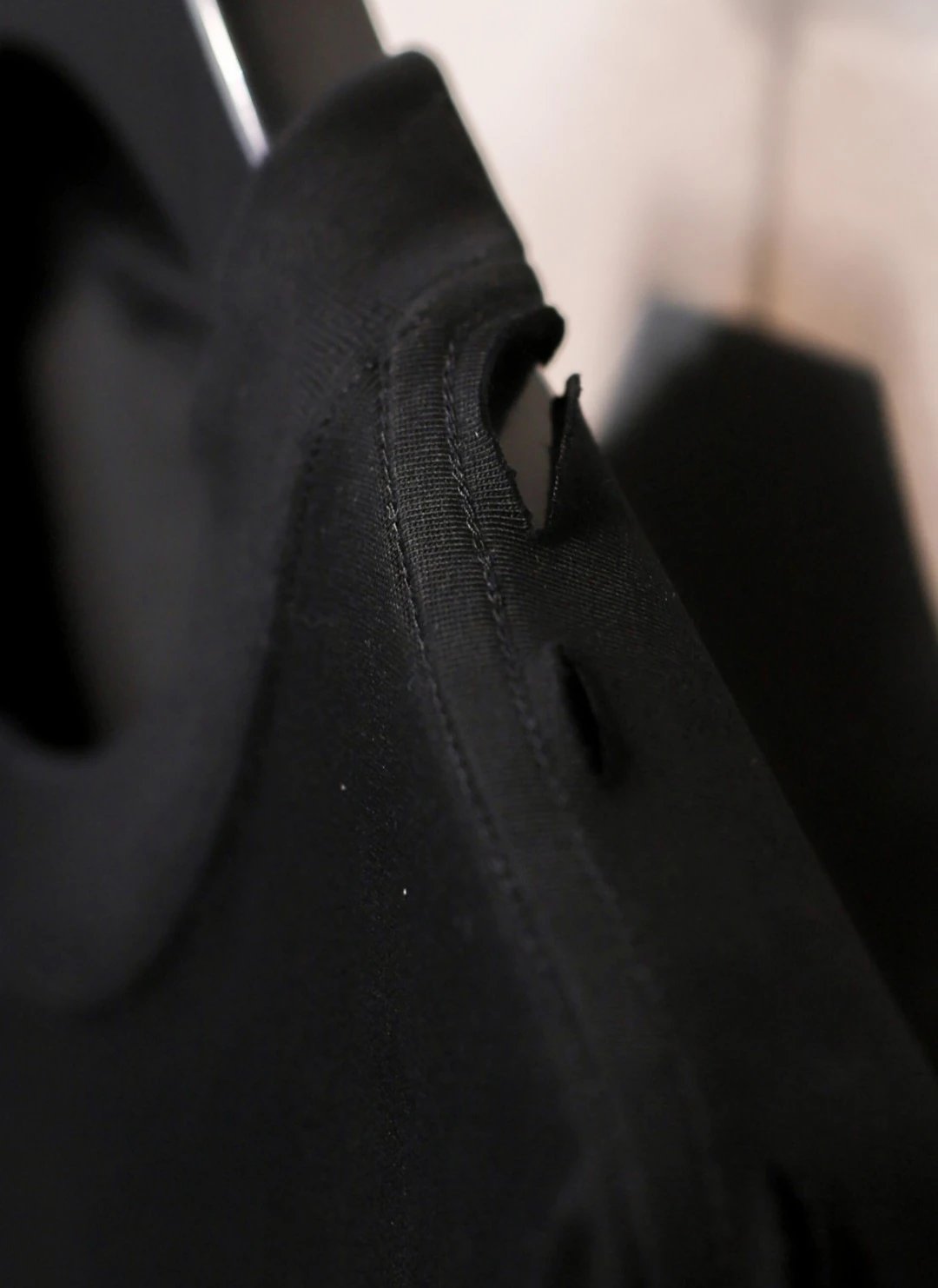 Unisex Distressed Reversible Embroidered Tee, Jet Black - Gallery Image 5 - Detailed View