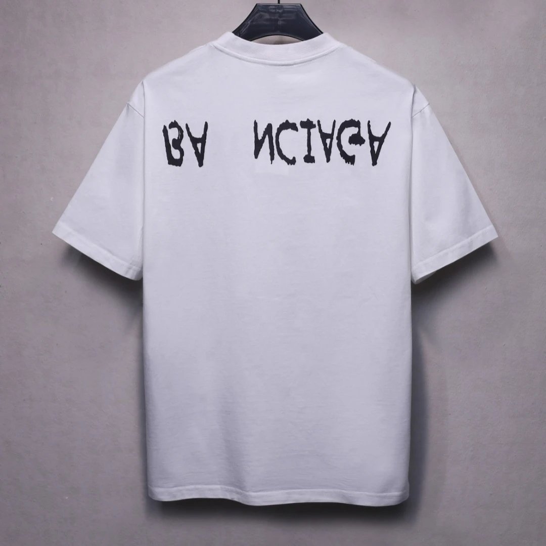 Graffiti Logo Cotton Tee Unisex Top Jet Black - Gallery Image 4 - Detailed View