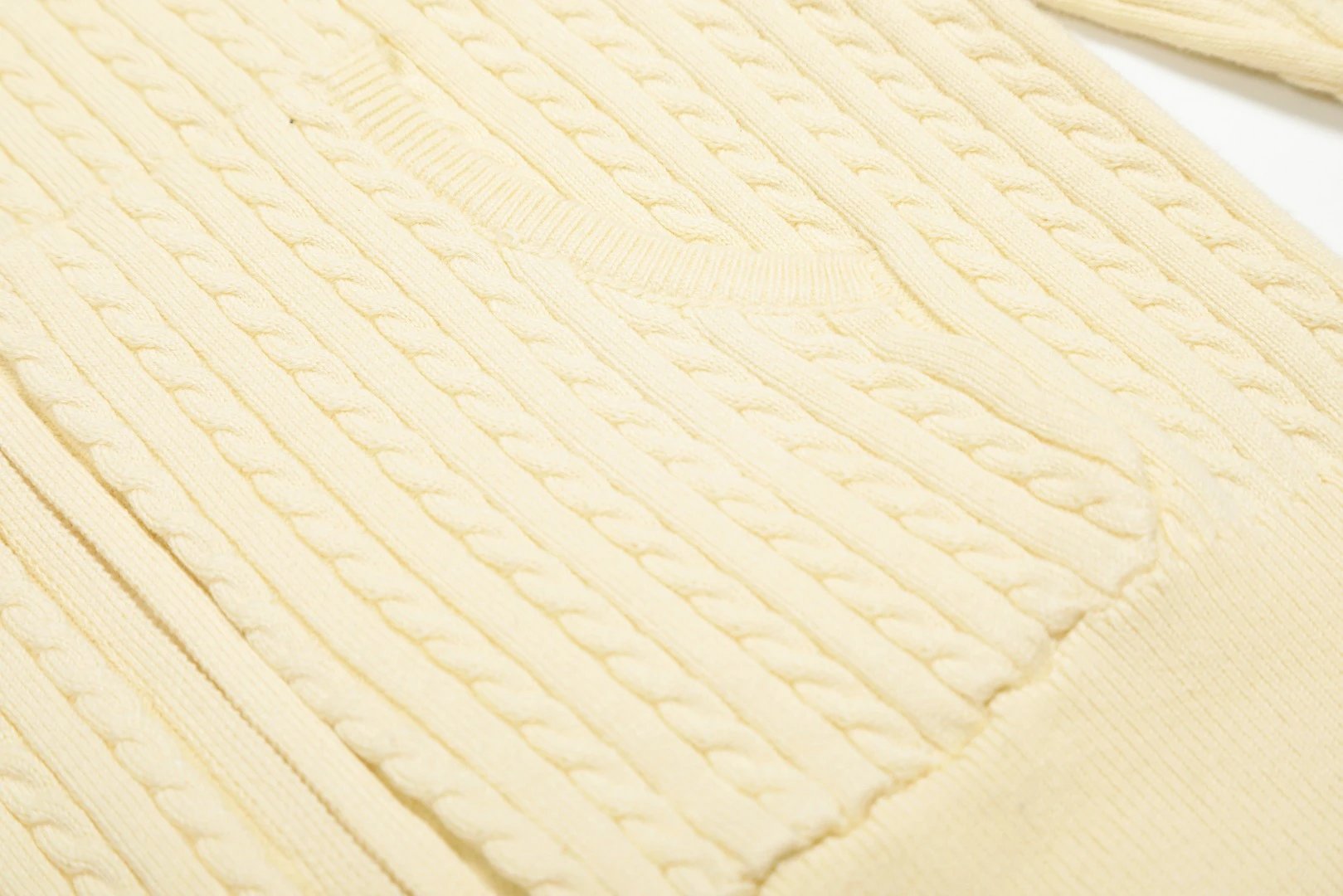 Cable-Knit Cotton Full-Zip Hoodie, Jet Black - Gallery Image 10 - Detailed View