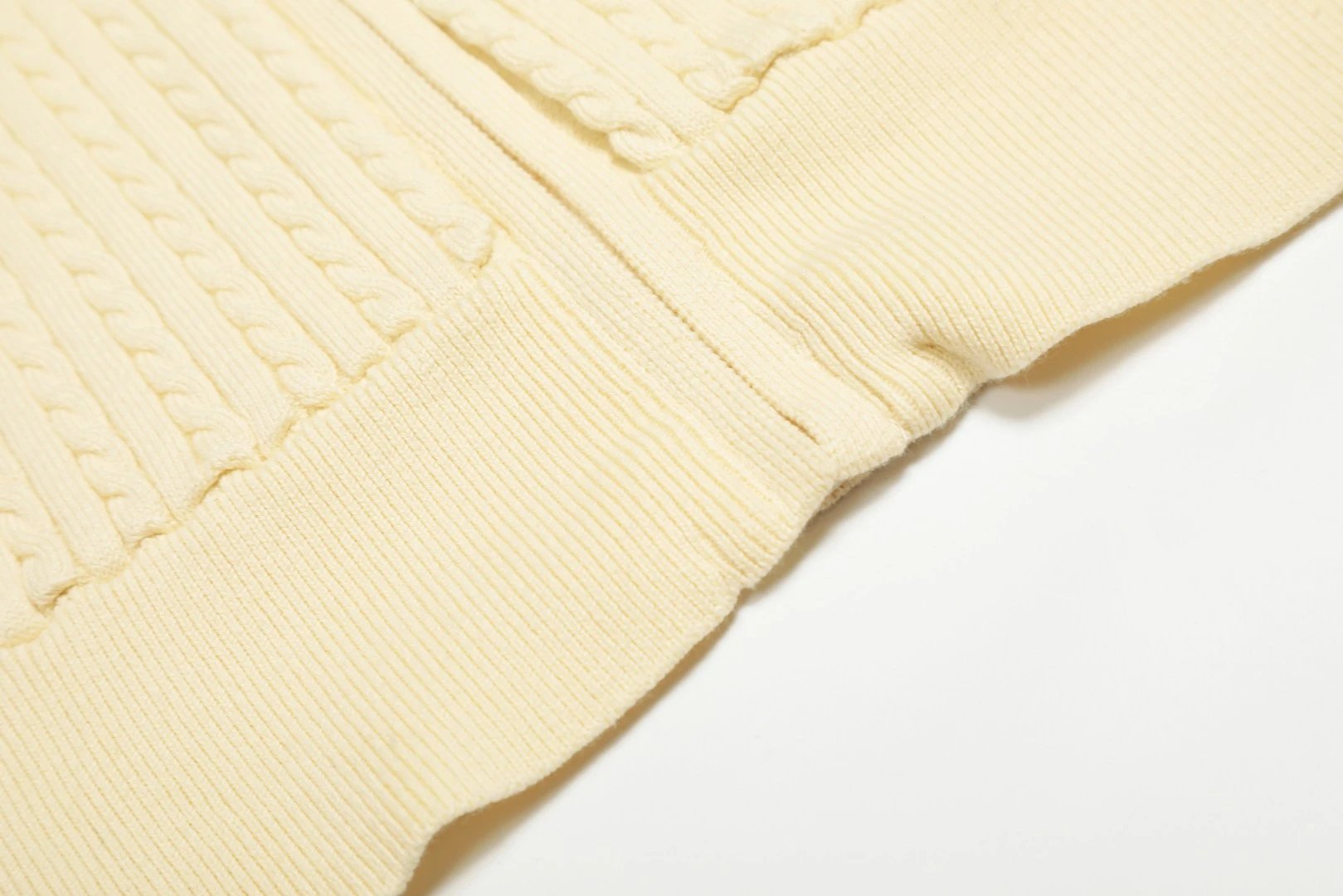 Cable-Knit Cotton Full-Zip Hoodie, Jet Black - Gallery Image 11 - Detailed View