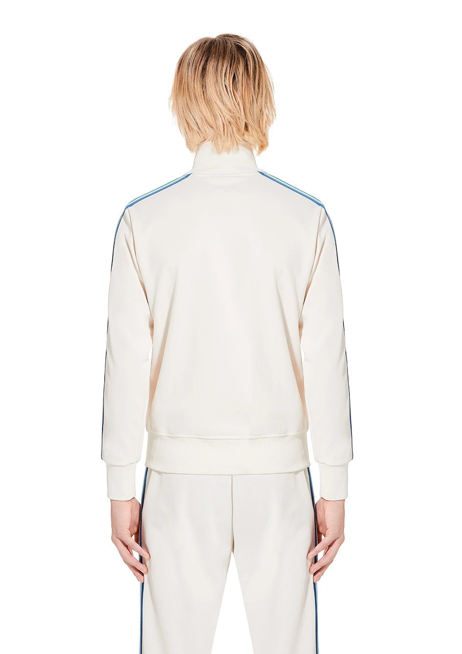 Retro Sporty Striped Jacket Unisex Relaxed Fit - Onyx - Gallery Image 11 - Detailed View