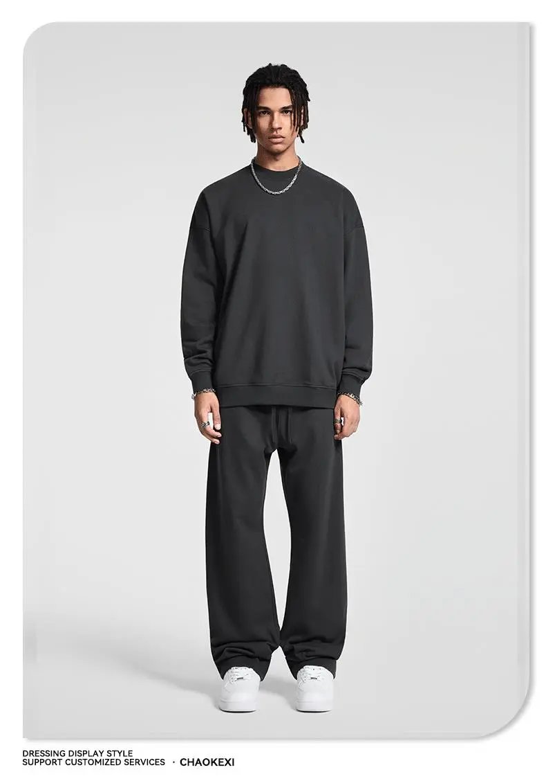 Casual Cotton Terry Pullover Sweatshirt Unisex - Pine - Gallery Image 6 - Detailed View