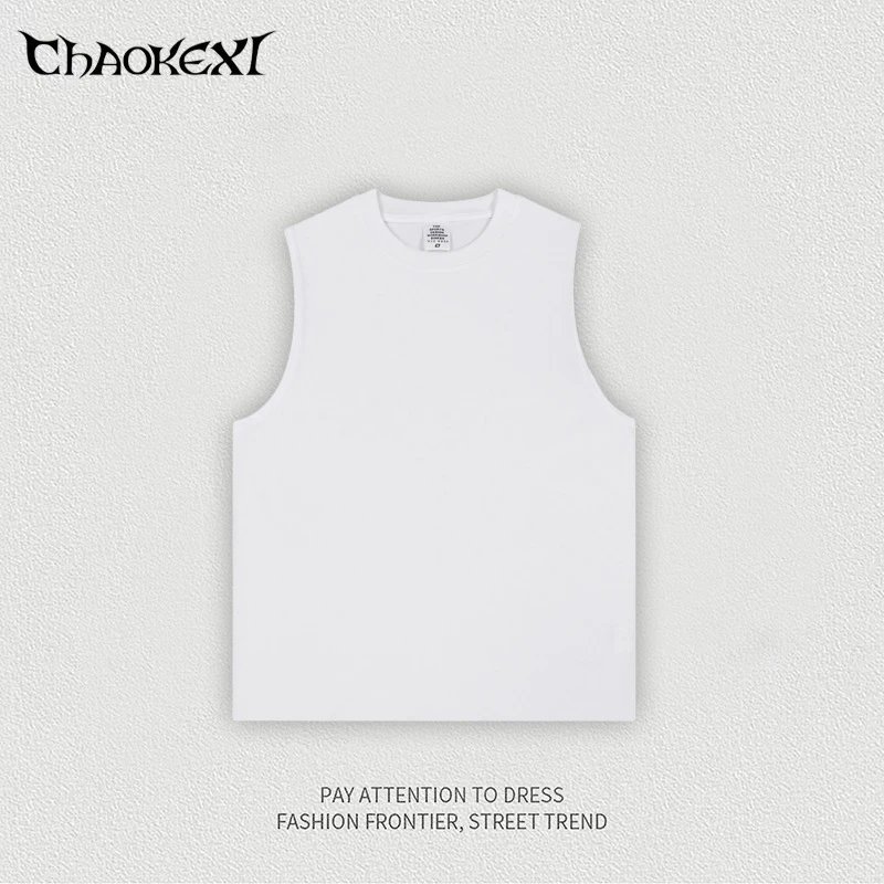 Street Cotton Sleeveless Tank Top Vest - Oyster White - Related Product - Cnfans