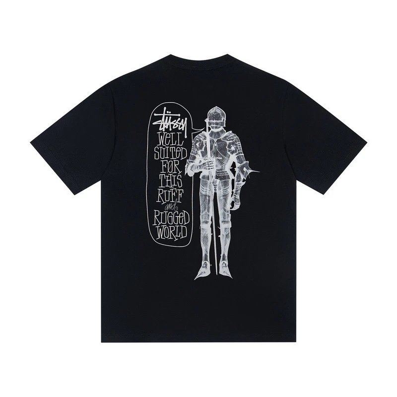 Graphic Print Cotton Tee Unisex Jet Black - Stussy - Cnfans - $19.35