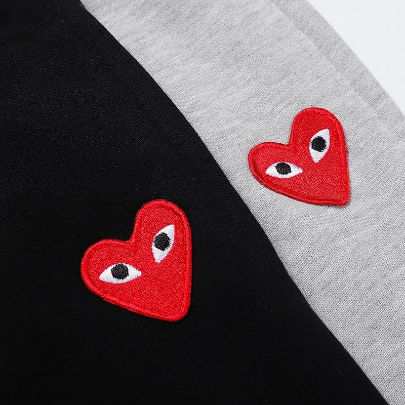 CDG Play Cotton Pants Black Grey - Gallery Image 8 - Detailed View