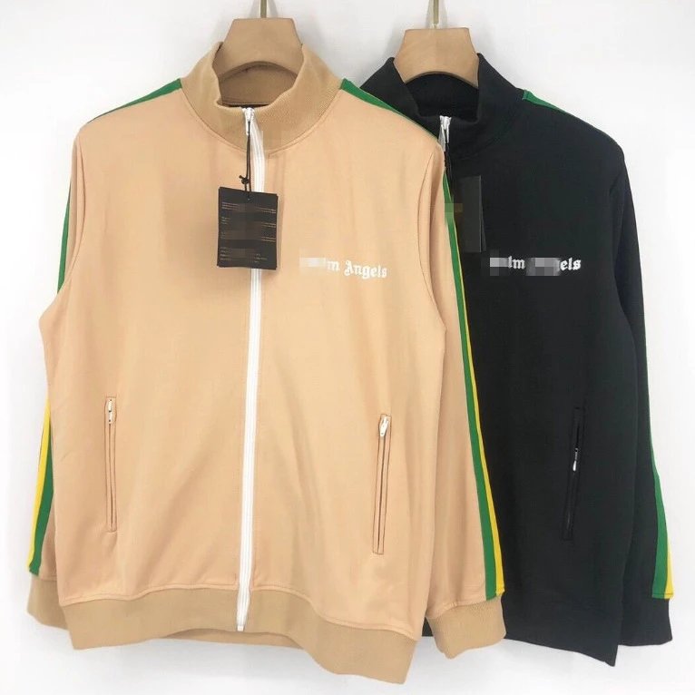 Sporty Striped Zip Jacket Unisex Casual Outerwear Onyx - Gallery Image 1 - Detailed View